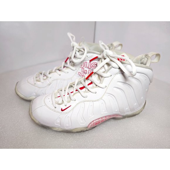 Nike White & Red Roses Little Posite One Thank You Mid-Top Sneakers 4Y W5.5 M4 - Picture 3 of 11